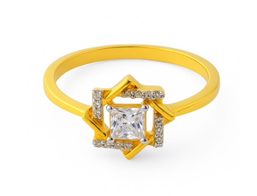 BIS Certified Real 22K Yellow Fine Gold Attractive Finger Ring For Women - Image 2
