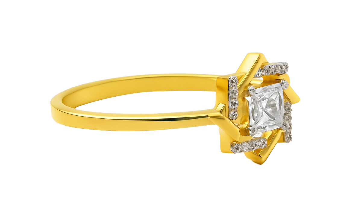 BIS Certified Real 22K Yellow Fine Gold Attractive Finger Ring For Women - Image 3