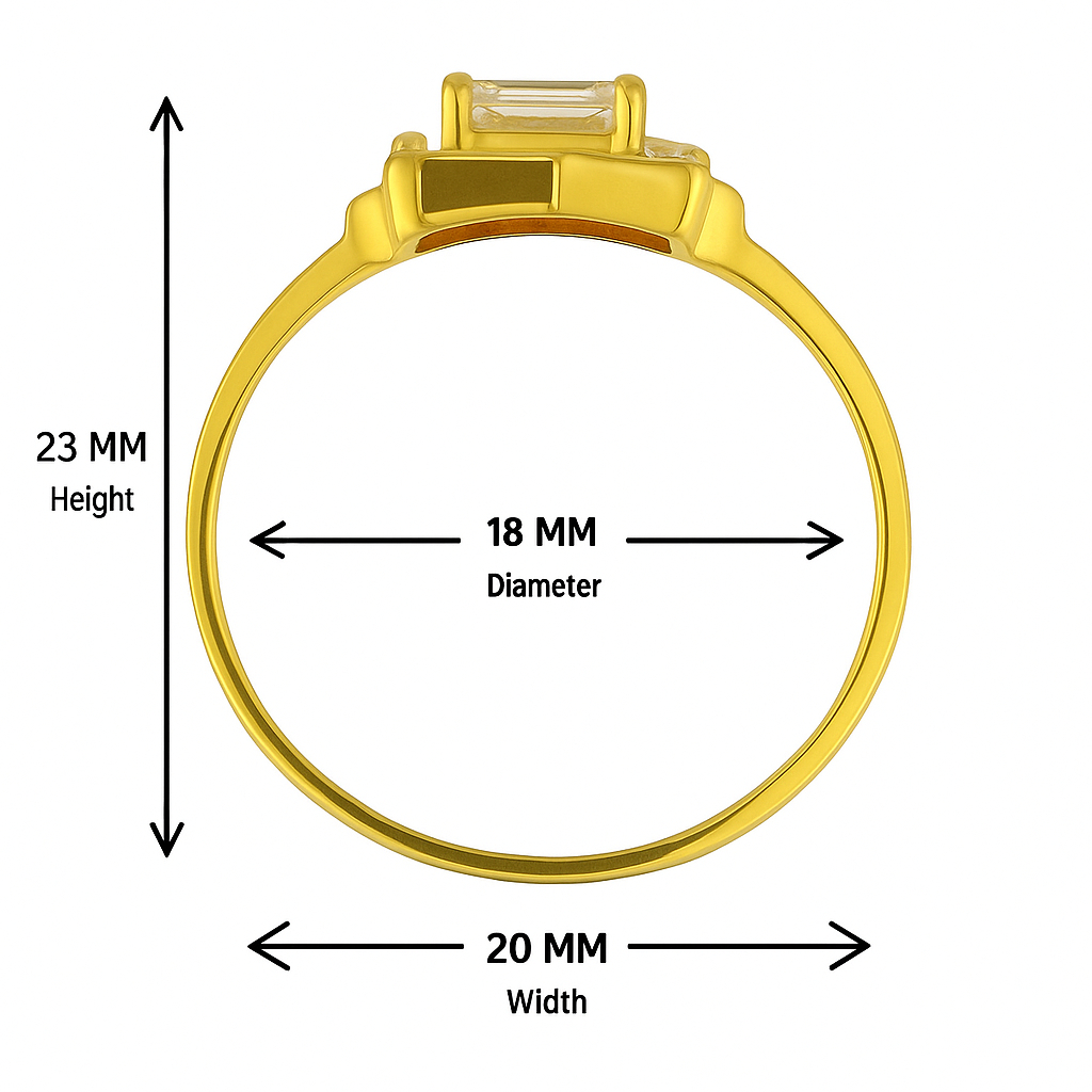 BIS Certified Real 22K Yellow Fine Gold Attractive Finger Ring For Women - Image 4