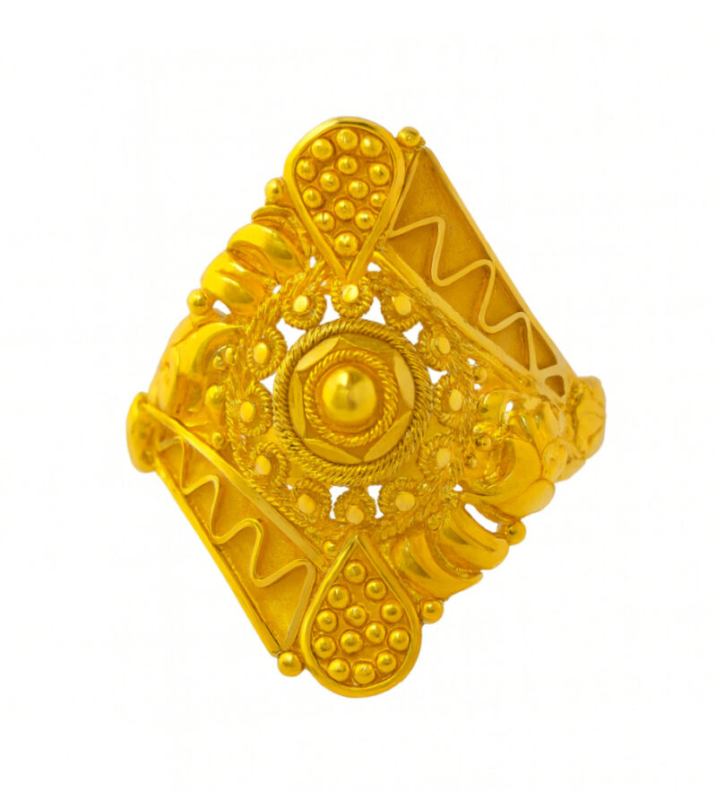 BIS Certified Real 22K Yellow Fine Gold Handmade Finger Ring For Women