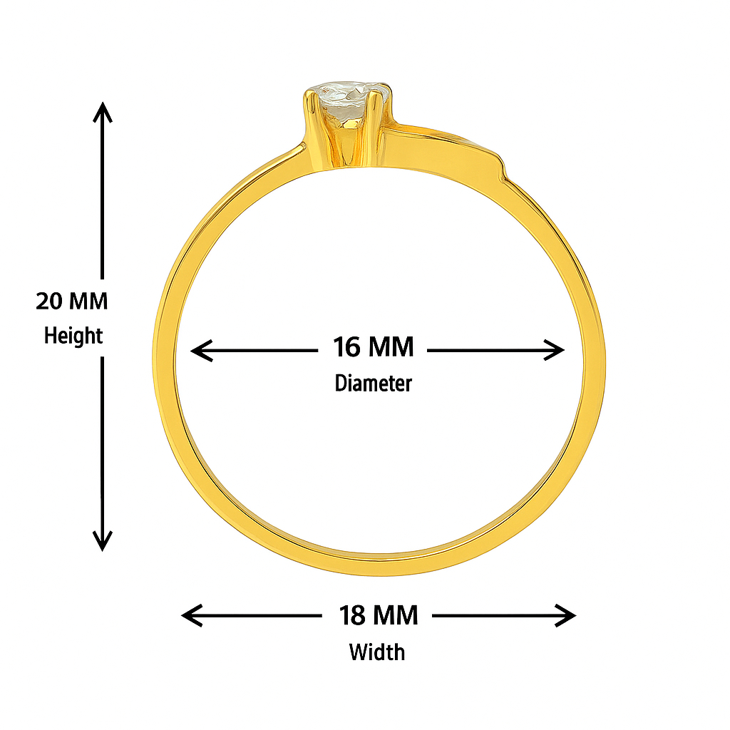 BIS Certified Real 18K Yellow Fine Gold Heart Band Finger Ring For Women - Image 4