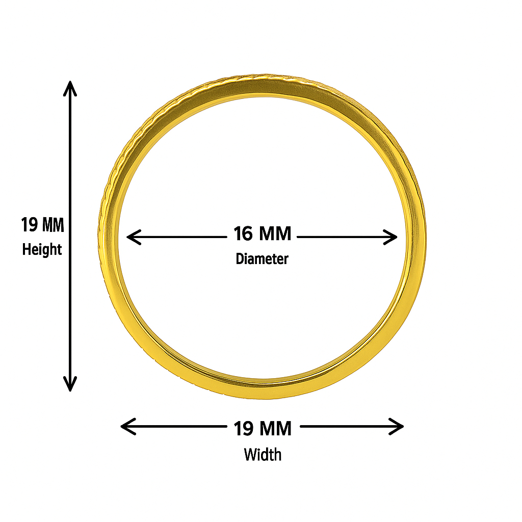 BIS Certified Real 22K Yellow Fine Gold Band Finger Ring For Women - Image 4