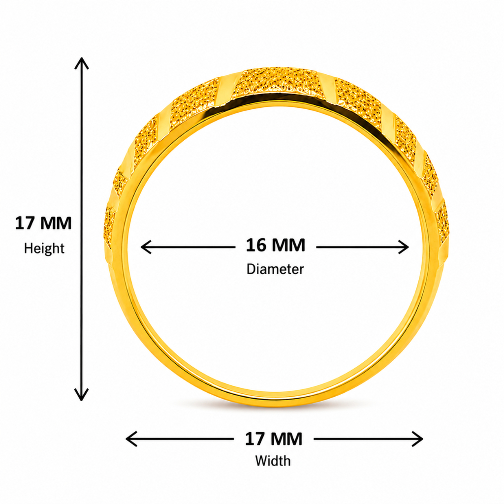 BIS Certified Real 22K Yellow Fine Gold Band Finger Ring For Women - Image 4