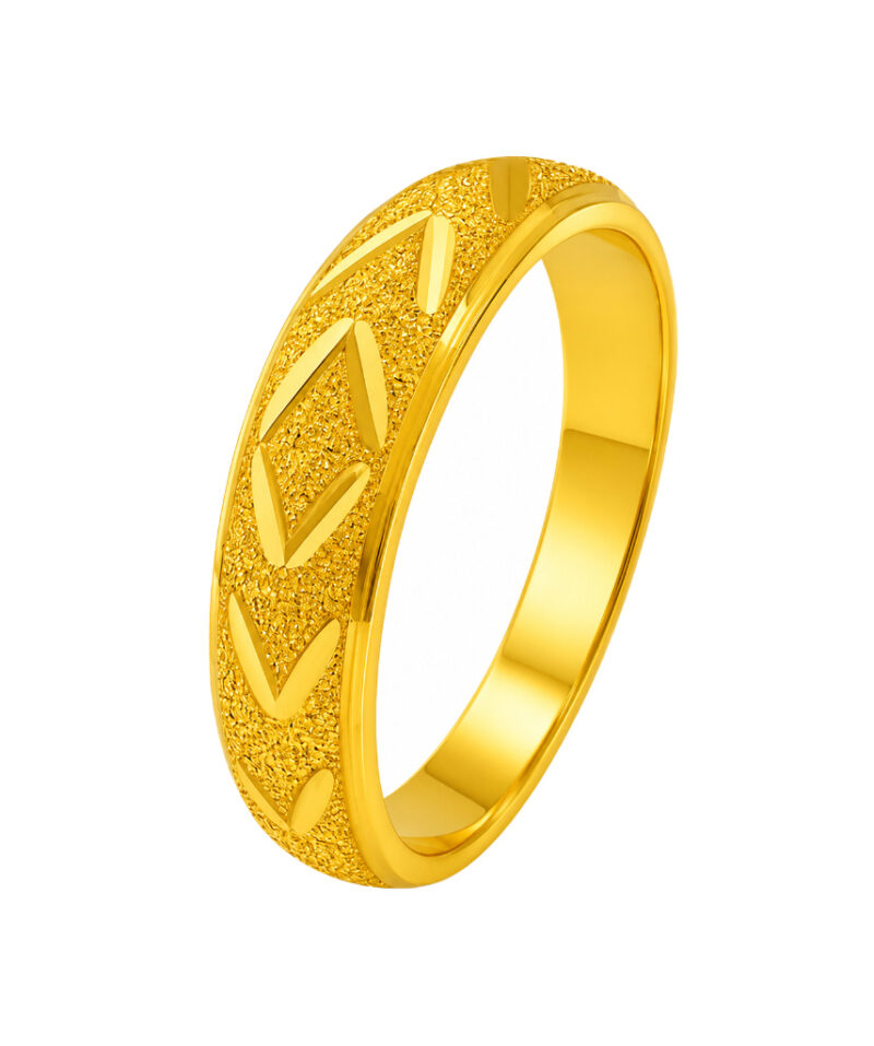BIS Certified Real 22K Yellow Fine Gold Band Finger Ring For Women