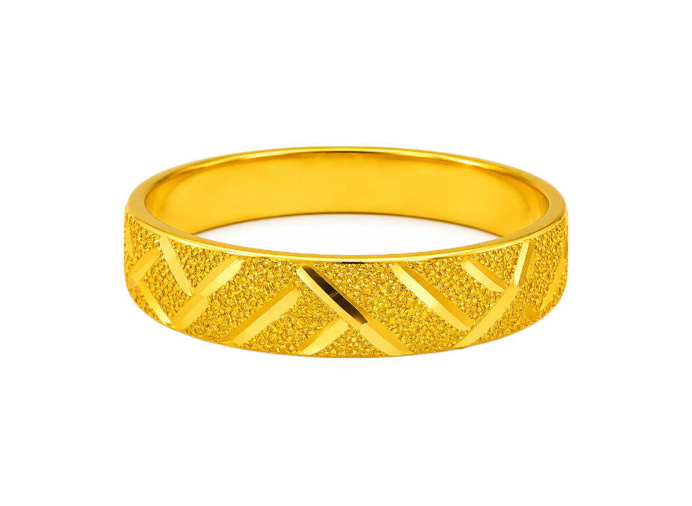 BIS Certified Real 22K Yellow Fine Gold Band Finger Ring For Women - Image 2