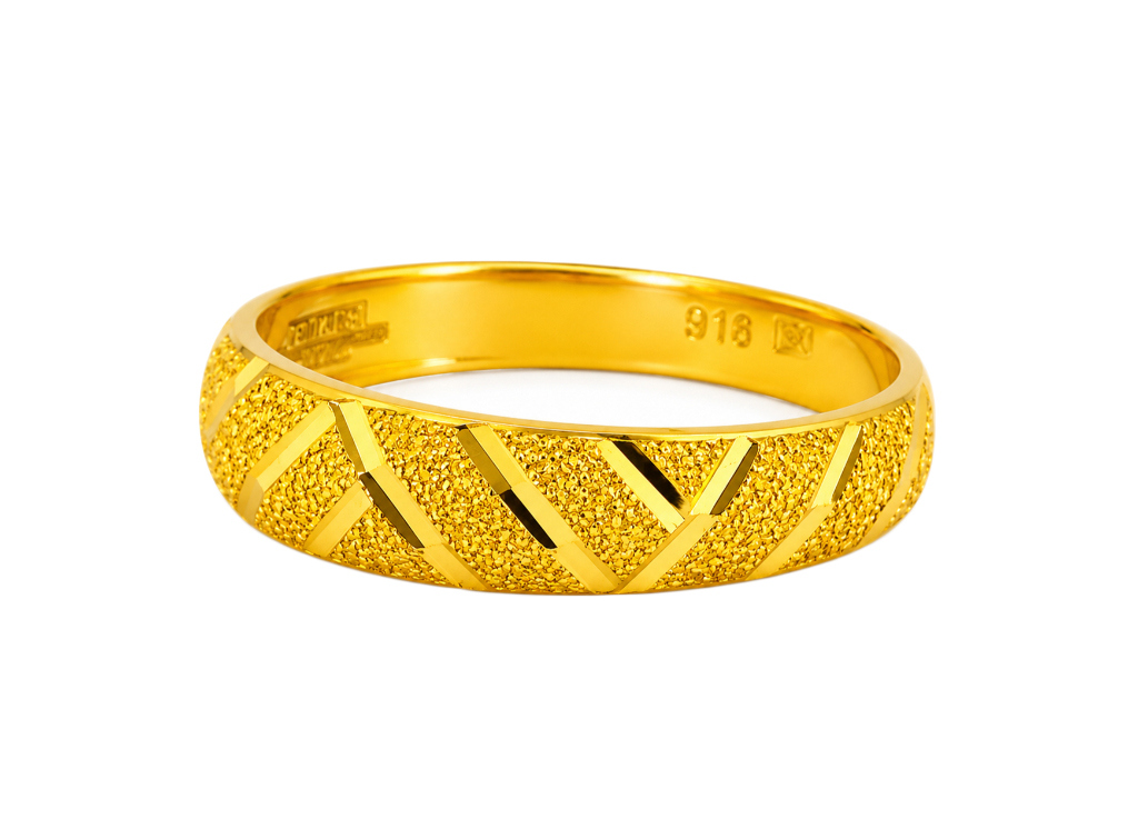 BIS Certified Real 22K Yellow Fine Gold Band Finger Ring For Women - Image 3