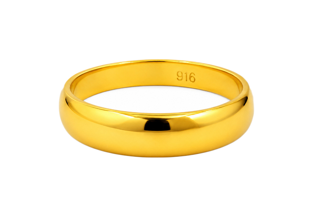 BIS Certified Real 22K Yellow Fine Gold Band Finger Ring For Women - Image 2