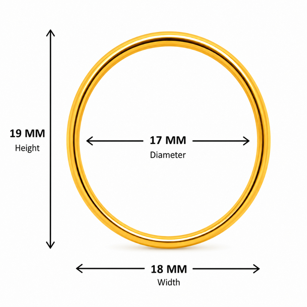 BIS Certified Real 22K Yellow Fine Gold Band Finger Ring For Women - Image 4