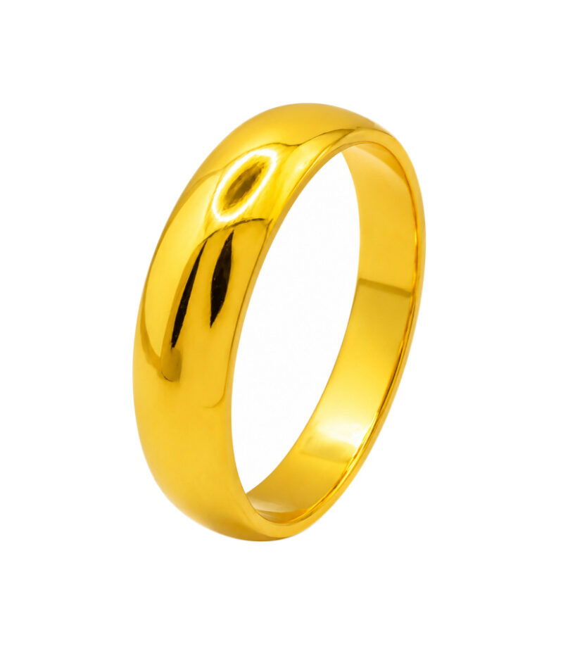 BIS Certified Real 22K Yellow Fine Gold Band Finger Ring For Women