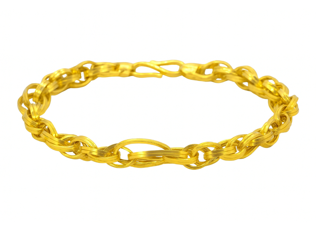 BIS Certified Real 22K Yellow Fine Gold Classic Bracelet For Men - Image 4