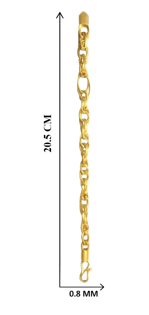 BIS Certified Real 22K Yellow Fine Gold Classic Bracelet For Men - Image 5