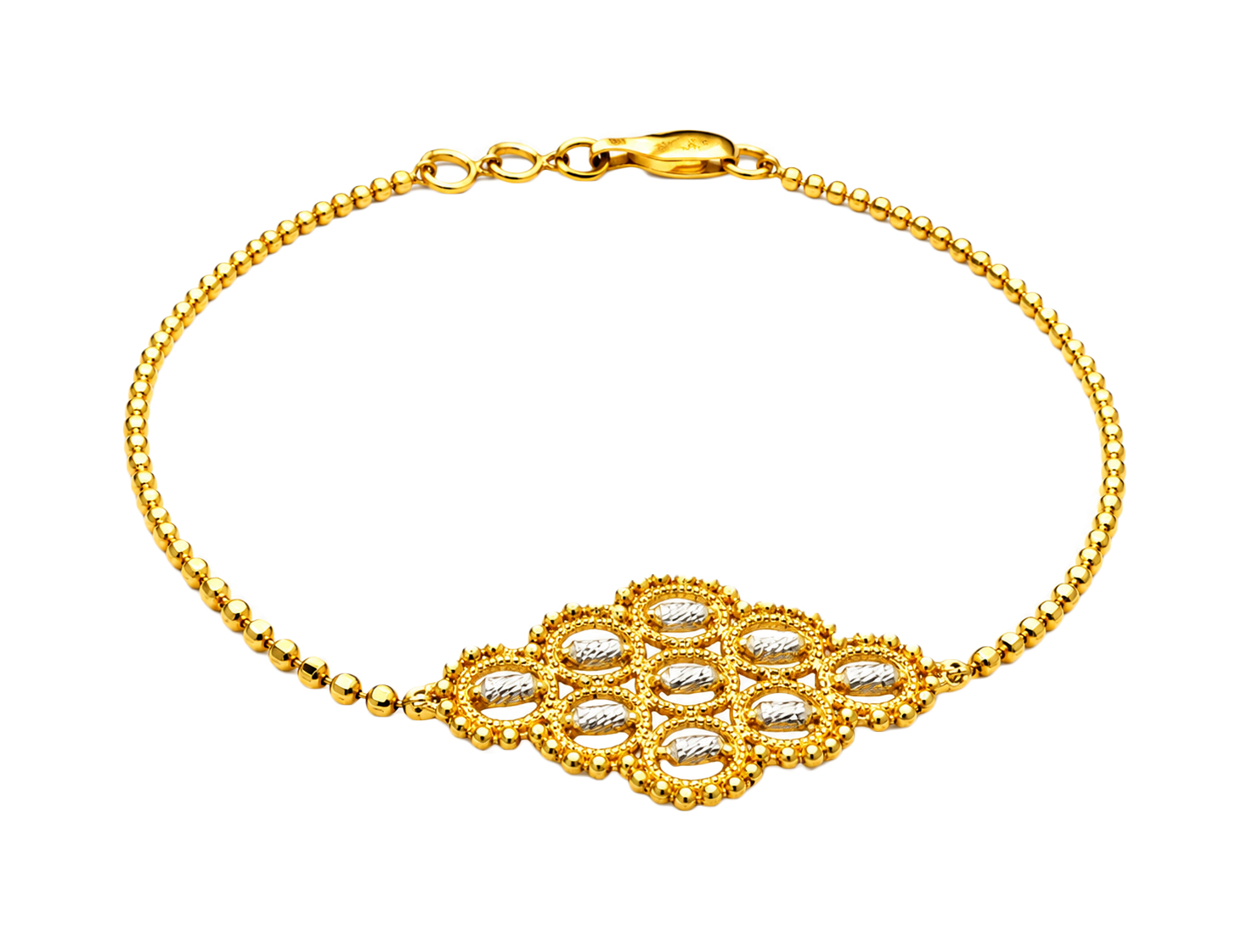 BIS Certified Real 22K Yellow Fine Gold Abstract Bracelet For Women - Image 2