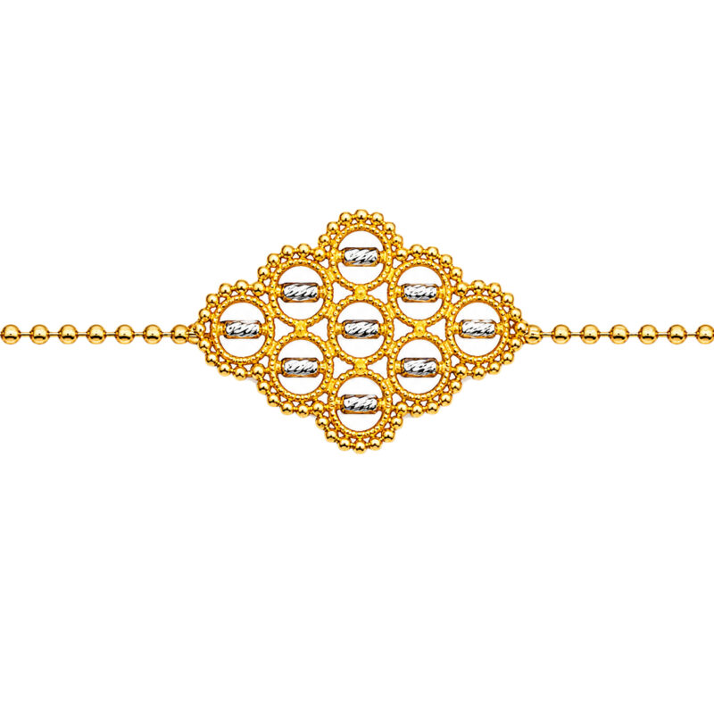 BIS Certified Real 22K Yellow Fine Gold Abstract Bracelet For Women