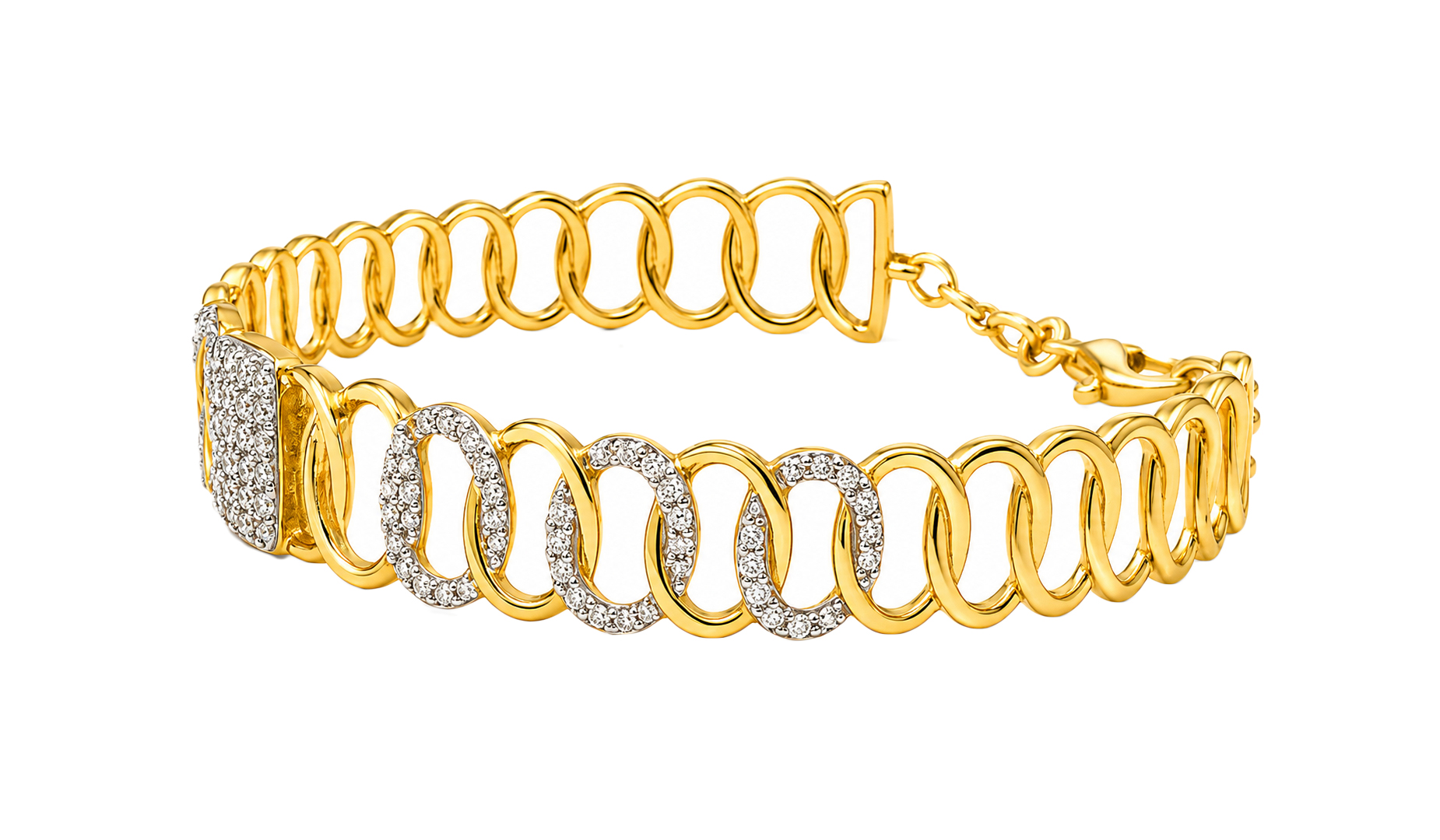 BIS Certified Real 22K Yellow Fine Gold Studded Bracelet For Women - Image 2