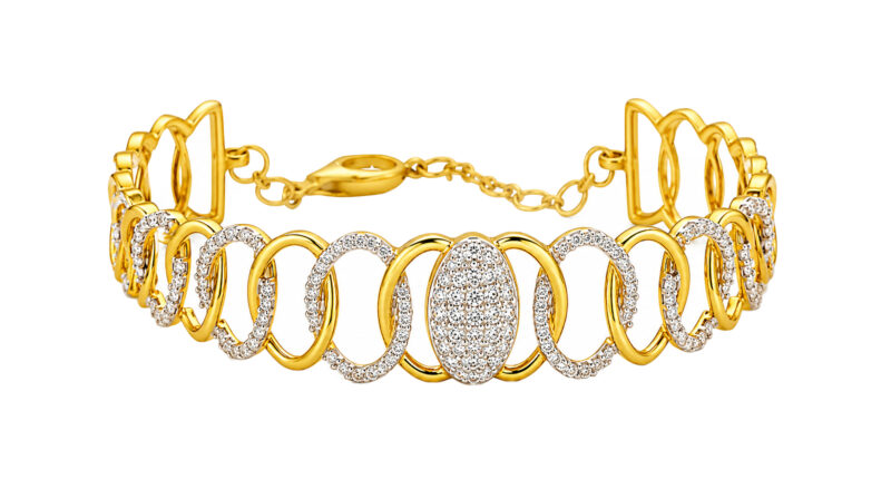 BIS Certified Real 22K Yellow Fine Gold Studded Bracelet For Women