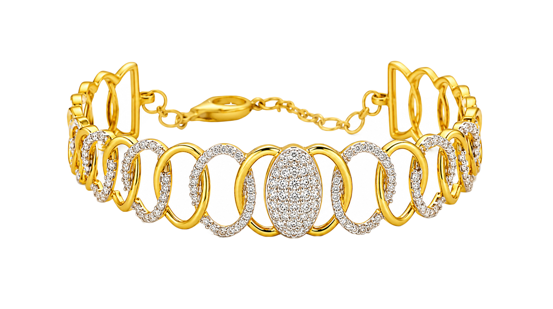 BIS Certified Real 22K Yellow Fine Gold Studded Bracelet For Women