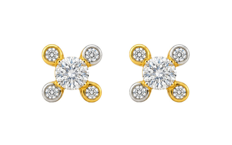 BIS Certified Real 22K Yellow Fine Gold Floral Earrings For Women