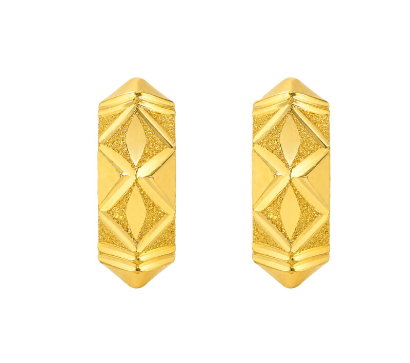 BIS Certified Real 22K Yellow Fine Gold Handmade Leaf Earrings For Women