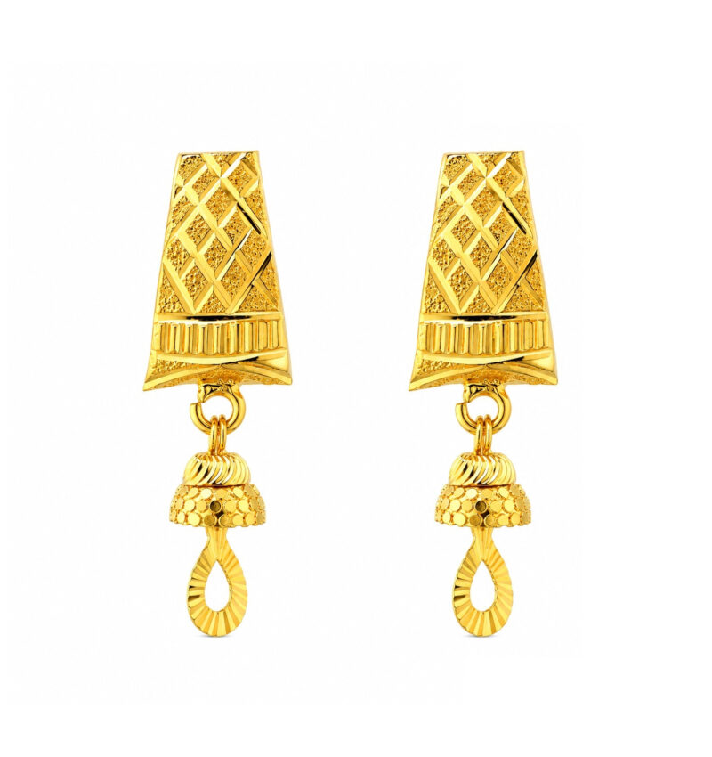 BIS Certified Real 22K Yellow Fine Gold Handmade Elegant Earrings For Women