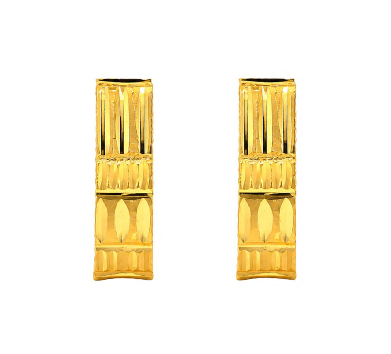 BIS Certified Real 22K Yellow Fine Gold Handmade Classic Earrings For Women